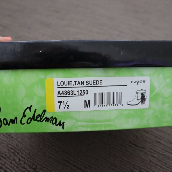 SAM EDELMAN Louie Tan Suede Fringe Cowboy Bootie Size 7.5 - Picture 10 of 11
